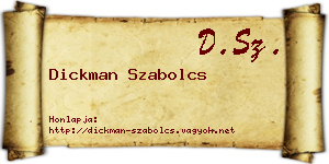 Dickman Szabolcs névjegykártya