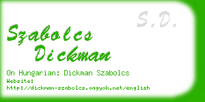 szabolcs dickman business card
